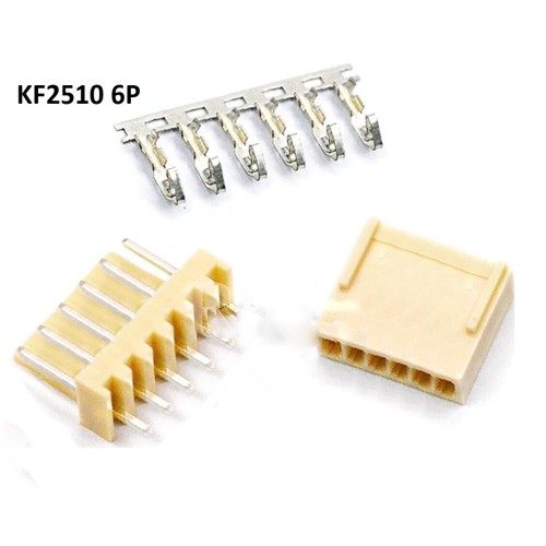 KF2510 6-Pin header Straight + Housing 2.54 mm connector