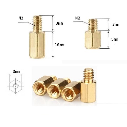 M2 Brass Hexagon PCB Board Spacer Pillars Nut Screw (4 Pcs)