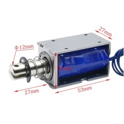 12V Standard Solenoid Plunger 15mm Stroke LD-1253 Electromagnet