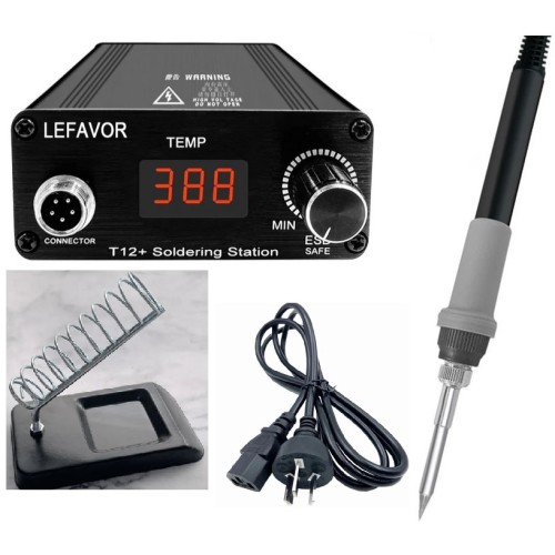Quick Heating T12+ LED Digital soldering station with P9 Plastic Handle 70W AC Only