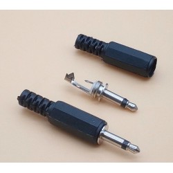 3.5mm Mono Solder Plug DIY Audio Jack (Pack of 2)