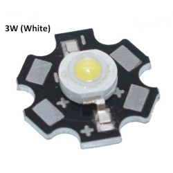 3W High Power LED Beads White on 20mm Star MCPCB Heat Sink