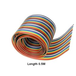 40 Pin Dupont Wire Flat Color Rainbow Ribbon Cable 1.17mm (0.5M Length)