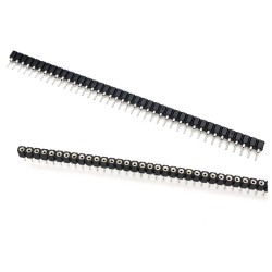 40 Pin 2.54mm  Round Hole Female Breakable Pin Header Socket - (Pair)