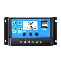 Solar Charger Controller 30A 12V / 24V Battery Charger LCD Dual USB Solar Panel Regulator for Max 40V PV Input