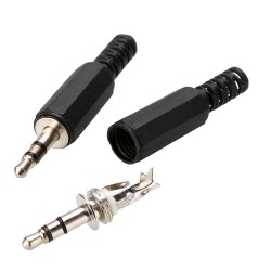 3.5mm Stereo Solder Plug DIY Audio Earphone Jack (Pack of 2)